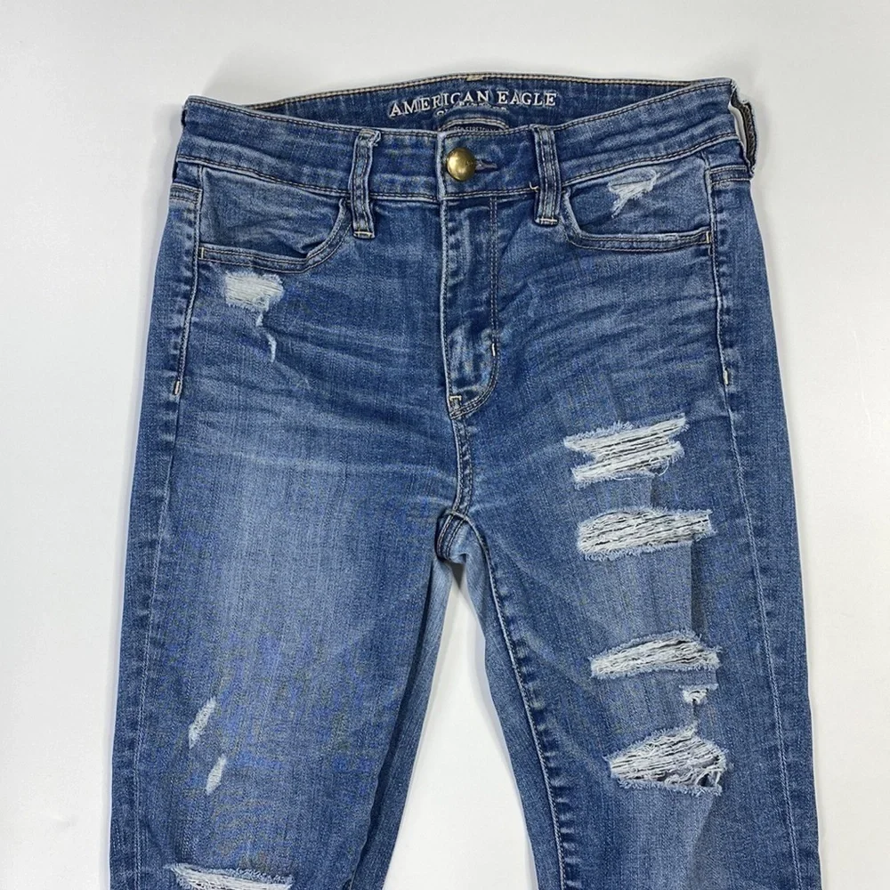 American Eagle Super Stretch X Hi-Rise Jegging Distressed Size 4